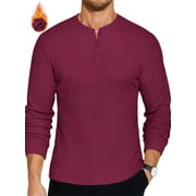 GENTS BLISS Henley Men Sweatshirts Fleece Pullover Men Shirts Long Sleeve Button Sweatshirts for Men