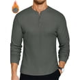 thumbnail image 1 of GENTS BLISS Henley Men Sweatshirts Fleece Pullover Men Shirts Long Sleeve Button Sweatshirts for Men, 1 of 11