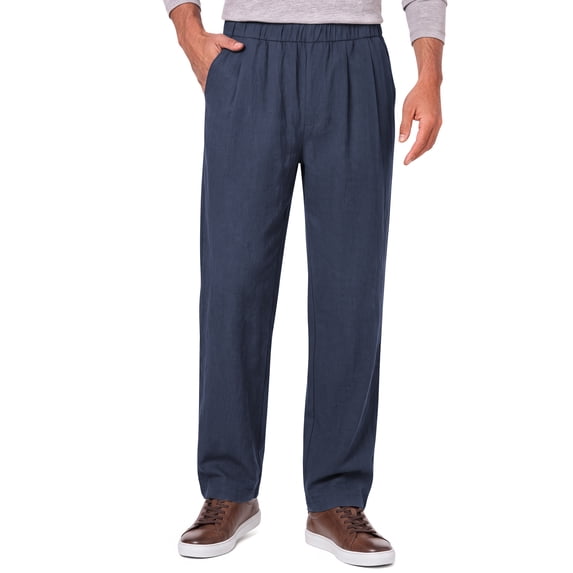 GENTS BLISS Lightweight Men Pants Elastic Drawstring Pants for Men Cotton Linen Men Pants with Pocket Regular Fit Pants