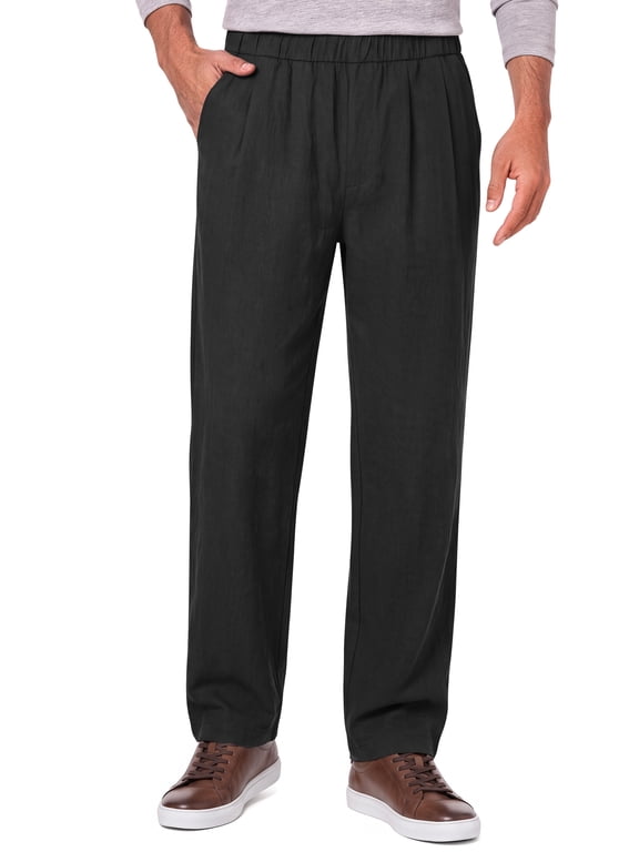 Lightweight Men Pants Elastic Drawstring Pants for Men Cotton Linen Men Pants with Pocket Regular Fit Pants