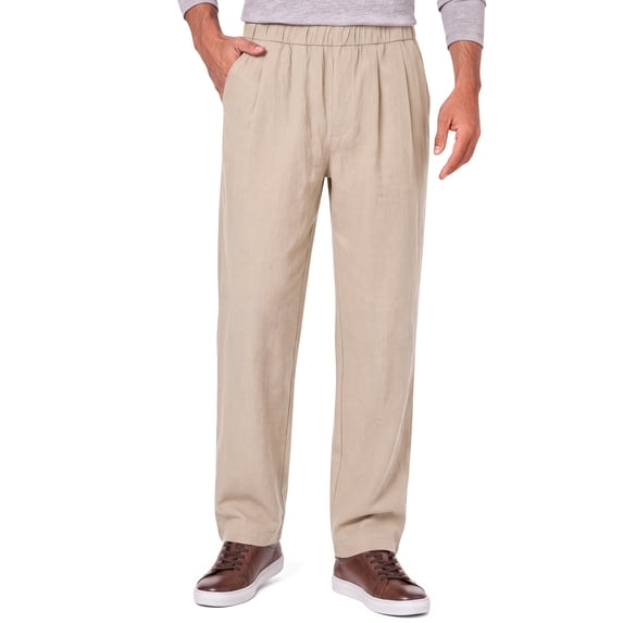 GENTS BLISS Lightweight Men Pants Elastic Drawstring Pants for Men Cotton Linen Men Pants with Pocket Regular Fit Pants