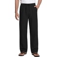 thumbnail image 1 of GENTS BLISS Linen Men Pants Elastic Waist Drawstring Pants for Men Casual Beach Men Pants with Pocket, 1 of 11