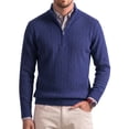 thumbnail image 1 of GENTS BLISS Long Sleeve Men Sweaters Zipper Pullover Knitted Sweaters for Men Twist Textured Collar Men Sweaters, 1 of 9