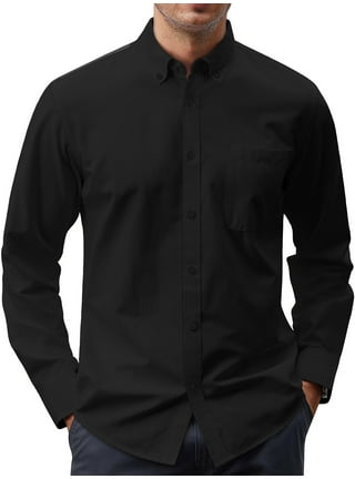 Mens black dress shirt walmart hotsell