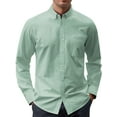 thumbnail image 1 of GENTS BLISS Long Sleeve Mens Dress Shirts Casual Solid Shirts for Men Regular Oxford Tops with Pocket, 1 of 10