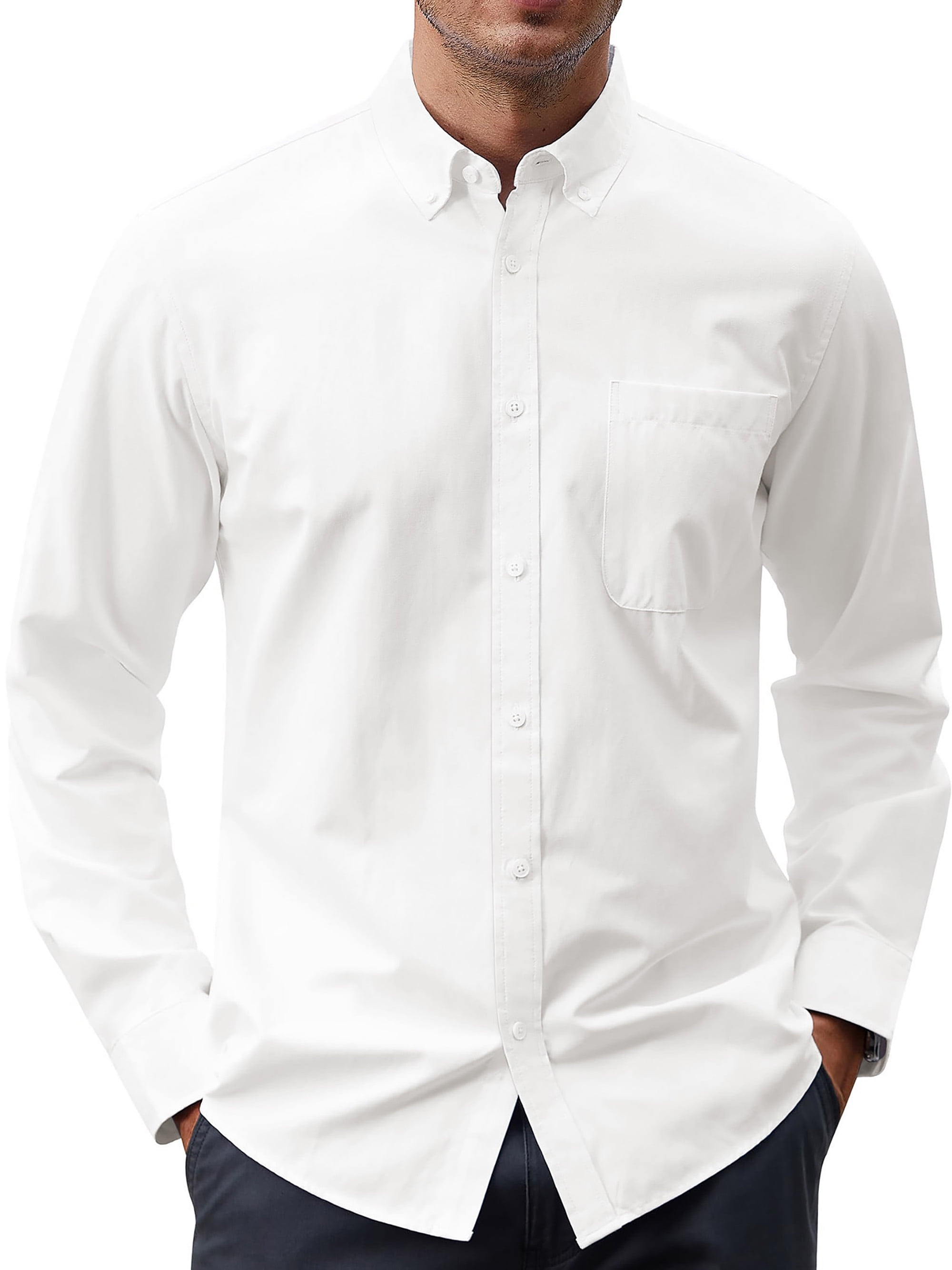 Walmart Black Friday Deals 2025 - Gents Bliss Long Sleeve Mens Dress Shirts, Regular Fit Oxford Tops, Solid Casual Shirts with Pocket