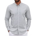 thumbnail image 1 of GENTS BLISS Men Dress Shirts Long Sleeve Stripe Shirts for Men Casual Business Button Down Men Shirts, 1 of 7
