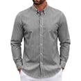thumbnail image 1 of GENTS BLISS Men Dress Shirts Long Sleeve Stripe Shirts for Men Casual Business Button Down Men Shirts, 1 of 7