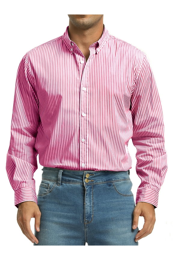 Men Dress Shirts Long Sleeve Stripe Shirts for Men Casual Business Button Down Men Shirts