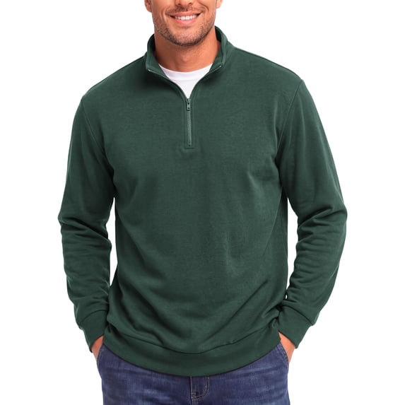 GENTS BLISS Men Sweatshirts Long Sleeve 1/4 Zipper Pullover Sweatshirts for Men Fleece Men Shirts