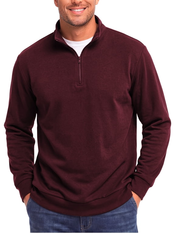 Men Sweatshirts Long Sleeve 1/4 Zipper Pullover Sweatshirts for Men Fleece Men Shirts