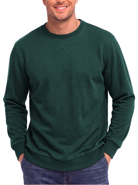 Crew Neck Men Sweatshirts Fleece Long Sleeve Shirts for Men Casual Pullover Sweatshirts for Men