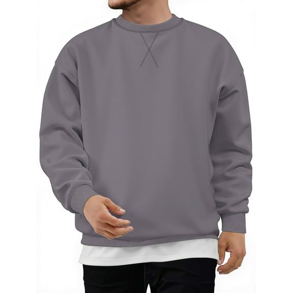 GENTS BLISS Crew Neck Men Sweatshirts Fleece Long Sleeve Shirts for Men Casual Pullover Sweatshirts for Men