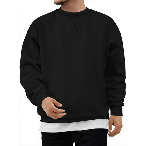 GENTS BLISS Crew Neck Men Sweatshirts Fleece Long Sleeve Shirts for Men Casual Pullover Sweatshirts for Men
