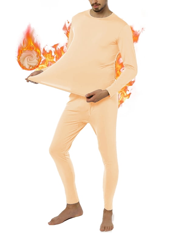 Men Thermal Underwear Fleece Lined Thermals Tops and Bottom Sets Base Underwear for Men