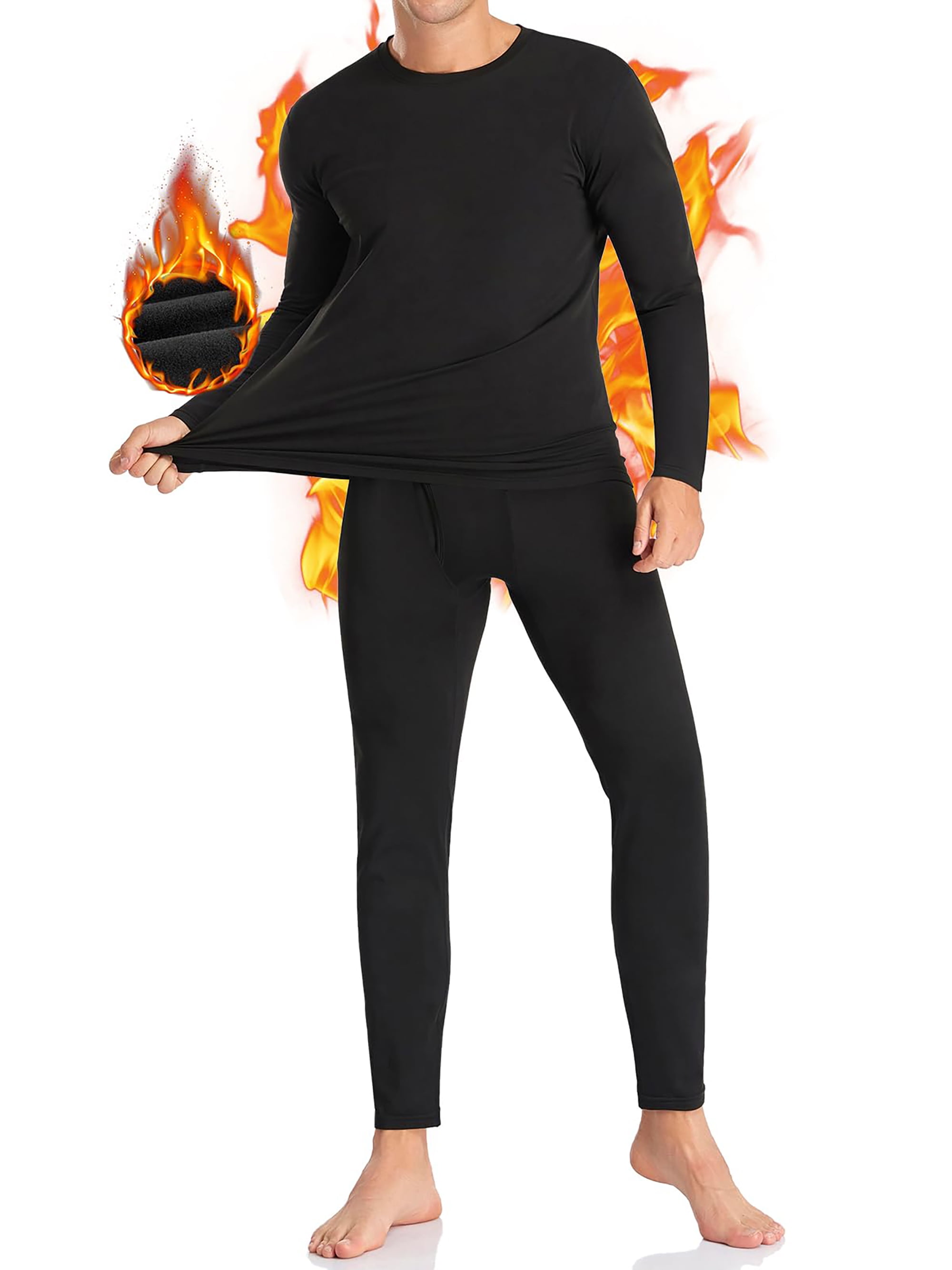 GENTS BLISS Men Thermal Underwear Fleece Lined Thermals Tops and Bottom Sets Base Underwear for Men
