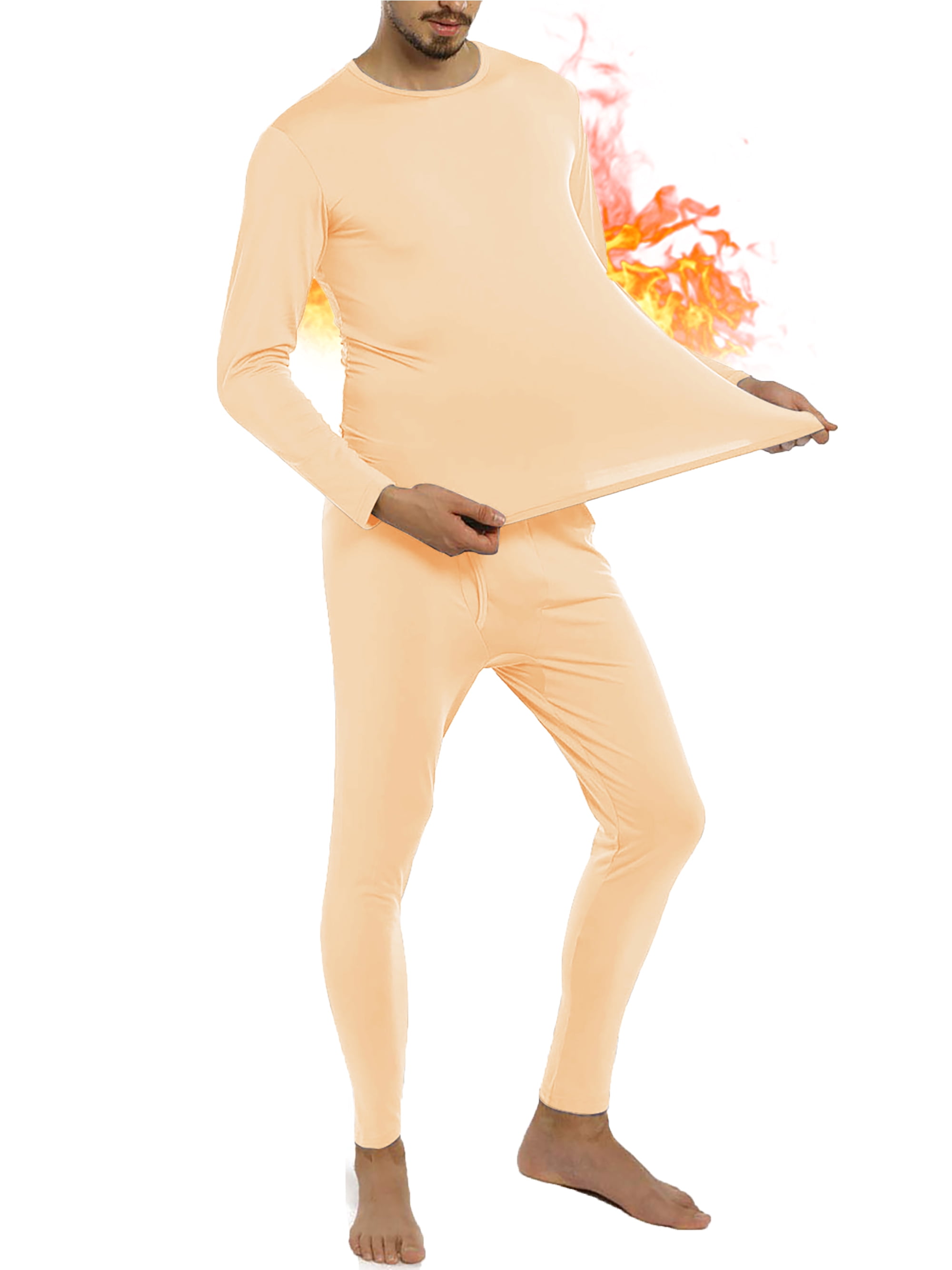 Mens fleece lined thermal underwear deals