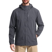 GENTS BLISS Mens Rain Jackets Lightweight Waterproof Breathable Jackets for Men with Hood Windproof Outdoor Men Raincoat for Hiking Cycling Travel