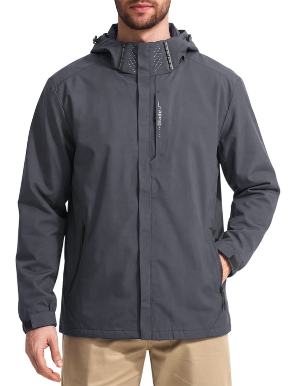 Mens Rain Jackets Lightweight Waterproof Breathable Jackets for Men with Hood Windproof Outdoor Men Raincoat for Hiking Cycling Travel