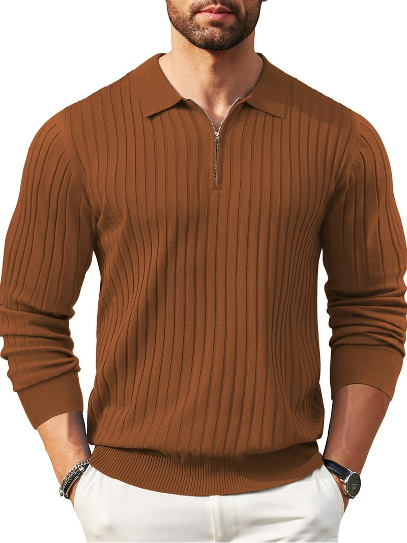 GENTS BLISS Polo Shirts for Men Casual Long Sleeve Mens Shirts
