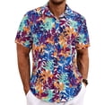 thumbnail image 1 of GENTS BLISS Short Sleeve Men Hawaiian Shirts Floral Print Button Down Shirts for Men Casual Beach Shirts, 1 of 8