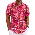 thumbnail image 1 of GENTS BLISS Short Sleeve Men Hawaiian Shirts Floral Print Button Down Shirts for Men Casual Beach Shirts, 1 of 8