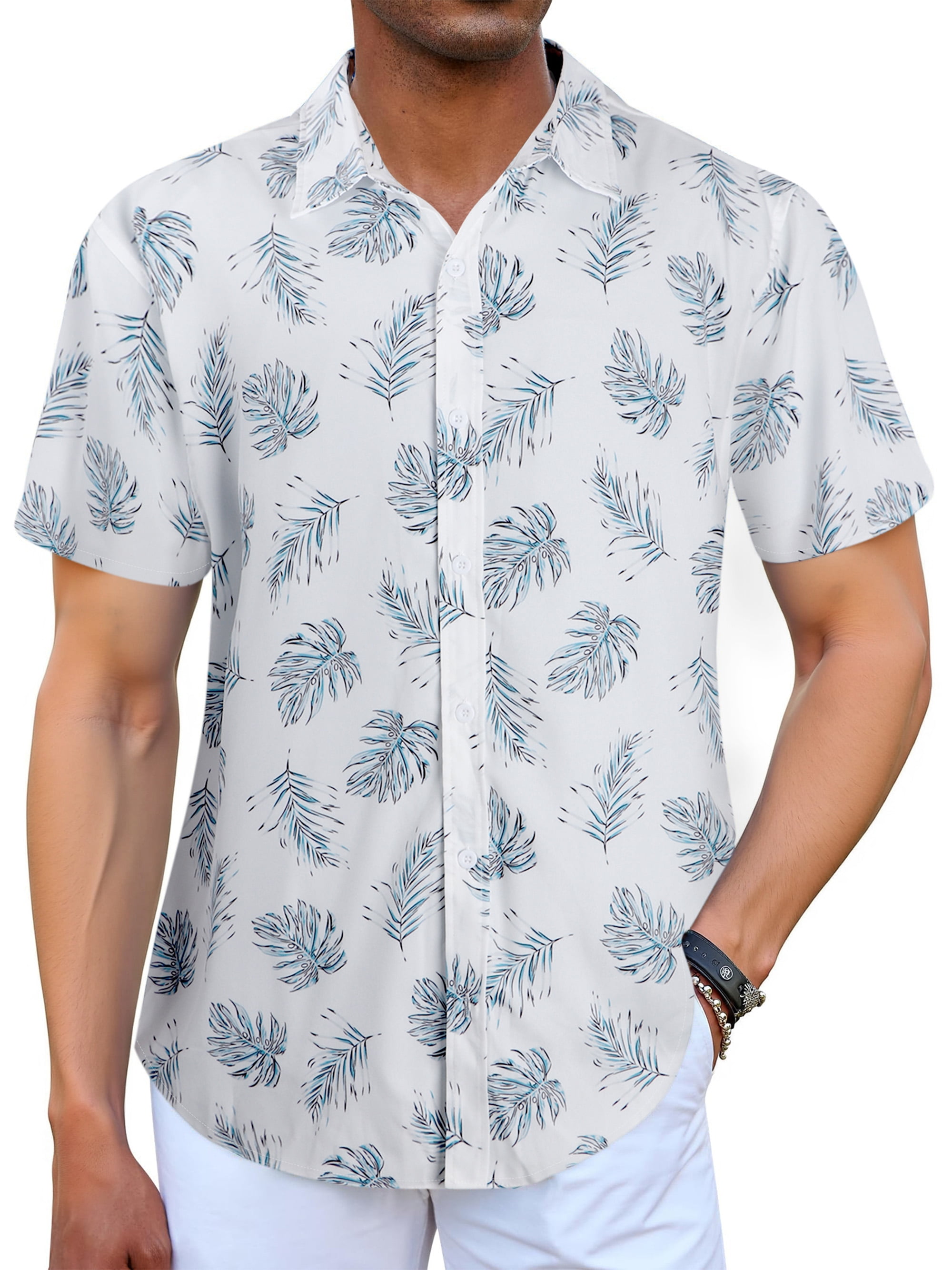 Men's Hawaiian Shirt & Shorts Set - Short Sleeve Button Down Beach Outfit With Fun Prints