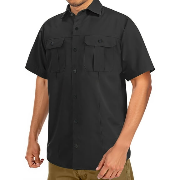 GENTS BLISS Short Sleeve Men Shirts Hiking Button Down Shirts for Men Quick Dry Fishing Men Shirts with Pocket