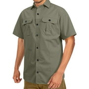 GENTS BLISS Short Sleeve Men Shirts Hiking Button Down Shirts for Men Quick Dry Fishing Men Shirts with Pocket