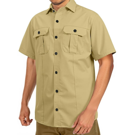 GENTS BLISS Short Sleeve Men Shirts Hiking Button Down Shirts for Men Quick Dry Fishing Men Shirts with Pocket