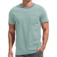 thumbnail image 1 of GENTS BLISS Short Sleeve Men T shirts Ribbed Crew Neck Shirts for Men Color Block Tee Shirts with Pocket, 1 of 9