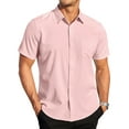 thumbnail image 1 of GENTS BLISS Short Sleeve Mens Dress Shirts Casual Solid Shirts for Men Regular Oxford Tops with Pocket, 1 of 10