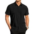 thumbnail image 1 of GENTS BLISS Short Sleeve Mens Dress Shirts Casual Solid Shirts for Men Regular Oxford Tops with Pocket, 1 of 10