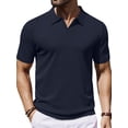 thumbnail image 1 of GENTS BLISS V Neck Men Polo Shirts Short Sleeve Knit T shirts for Men Casual Stretch Men Shirts, 1 of 7