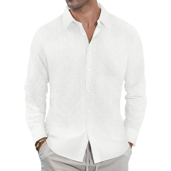 GENTS BLISS button Down Mens Shirts Long Sleeve Shirts for Men Solid TextureT-shirts