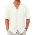 thumbnail image 1 of GENTS BLISS button Down Mens Shirts Short Sleeve Shirts for Men Solid TextureT-shirts, 1 of 6