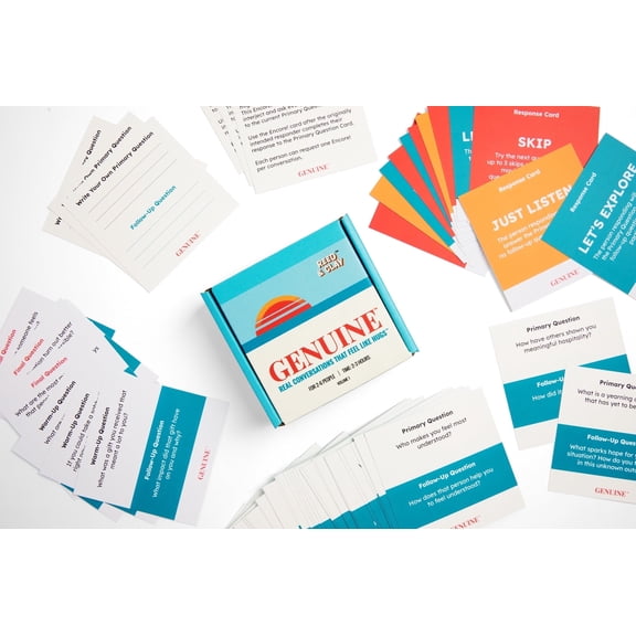 GENUINE Conversation Guide Card Game, for Couples, Friends, and Adults, 2-6 Participants, Ages 15+