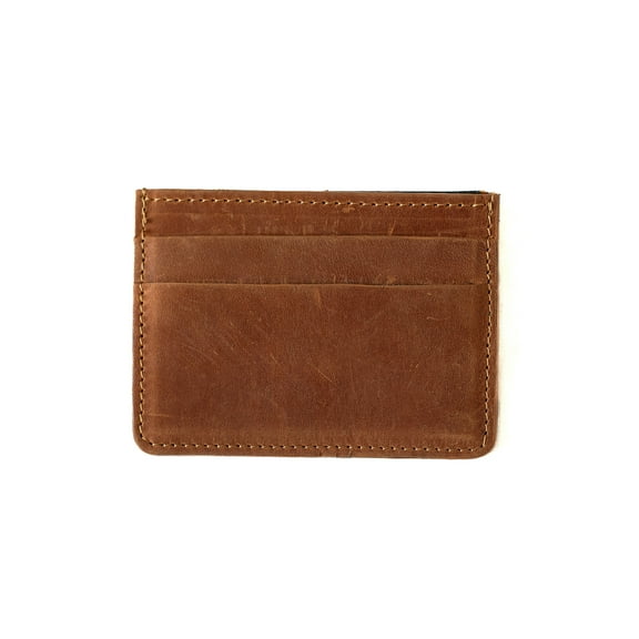 Ecodunia Chestnut Leather Card Holder Wallet | Unisex Slim Business Card Case