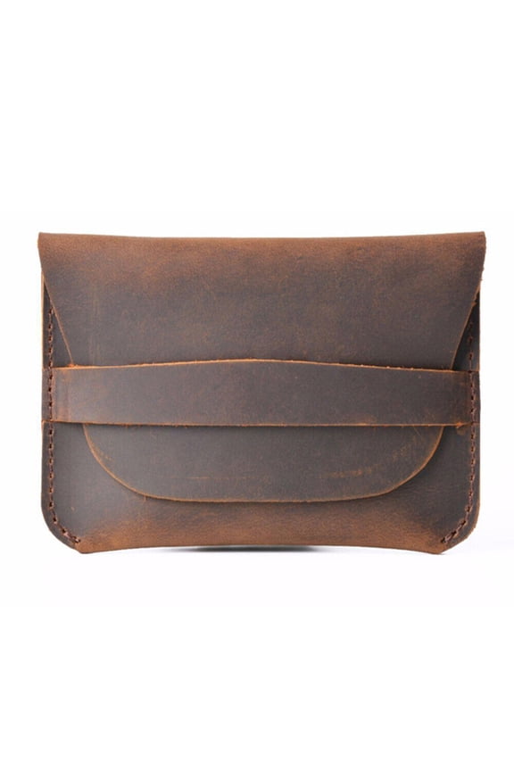 GENUINE LEATHER Men Small ID Credit Card Wallet Holder Slim Case Pocket US