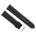 thumbnail image 1 of 24MM LEATHER WATCH STRAP SMOOTH BAND FOR ZENO MAGELLANO BLACK WHITE STITCH, 1 of 2