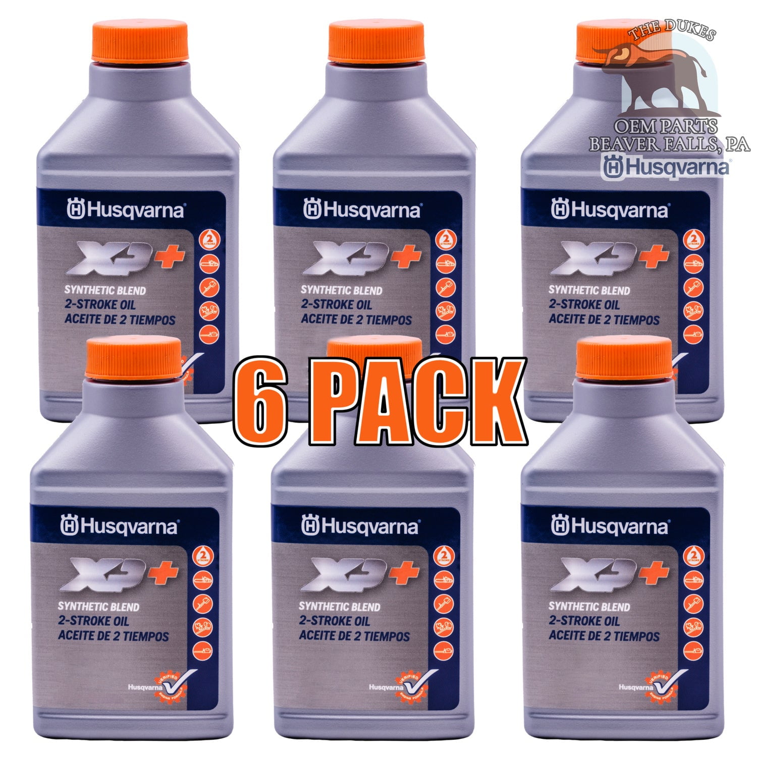 GENUINE OEM HUSQVARNA XP+ 2 STROKE OIL 2.6OZ 6 PACK MIX WITH 1 GALLON