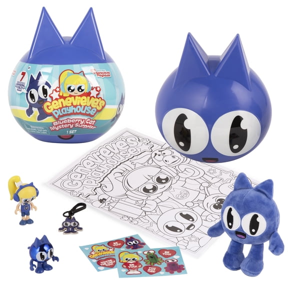 Genevieve's Playhouse Blueberry Cat Mystery Surprise, Mystery Unboxing Toys, YouTube Educational Content, Official Genevieve's Playhouse Brand Merch