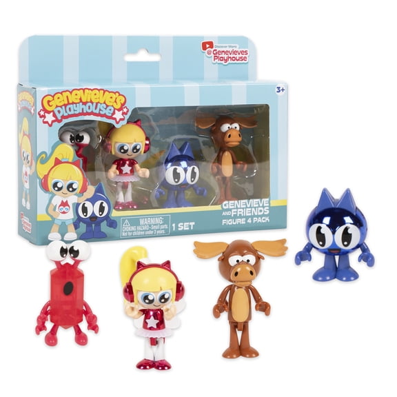 Genevieve's Playhouse Official 4-Pack Figure Collection - Educational Toy Set. Ages 3+