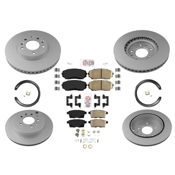 GEO Coated F & R Disc Brake Rotors Ceramic Brake Pads for Mazda CX-7 CX7 07-12