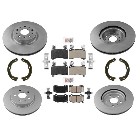 GEO Coated Frt & Rear Disc Brake Rotors Disc Brake Pads for Camaro 16-20 SS 6.2L