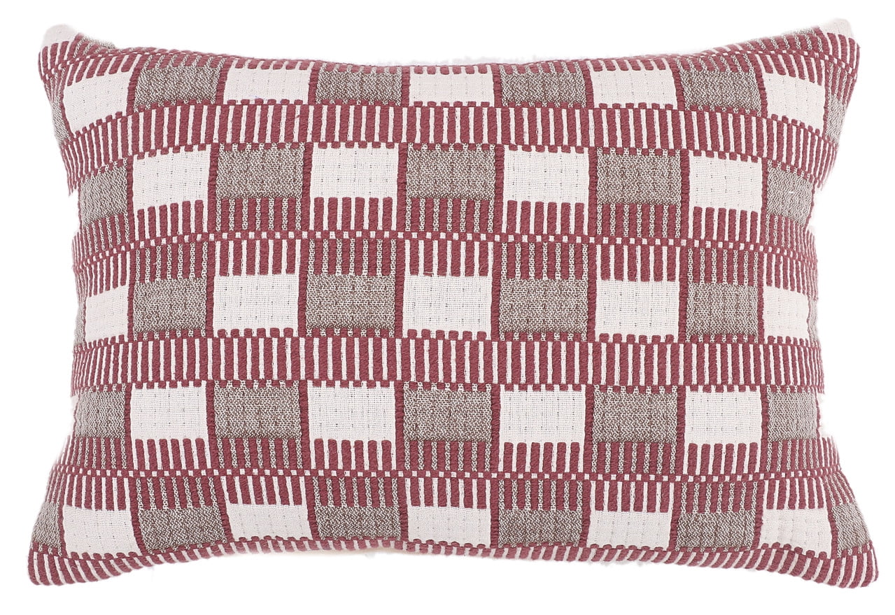 MS DEC PLW 14X20 MODERN GEO CRIMSON BROWN