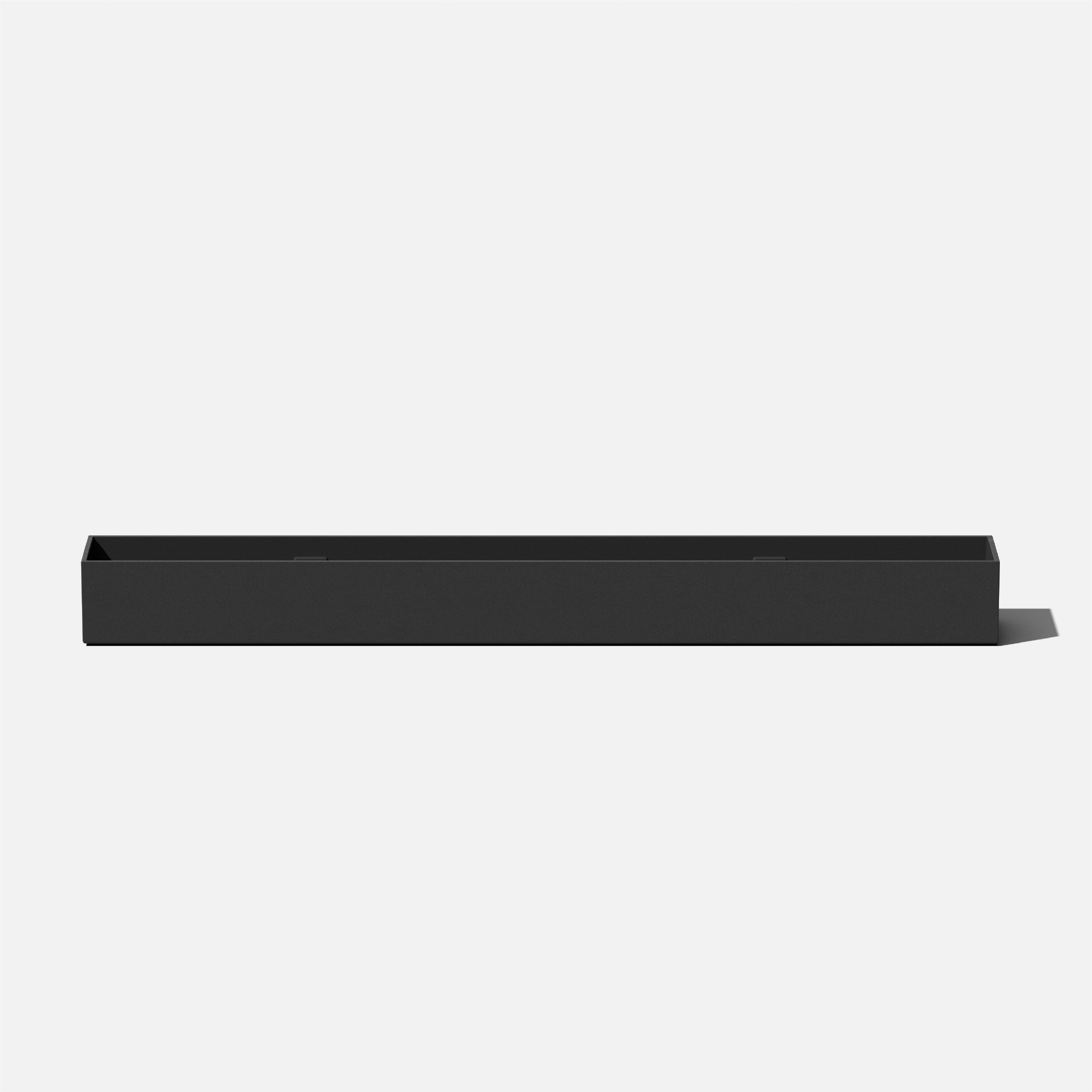 Geo Black Plastic-Stone Composite Trough Planter, 32''