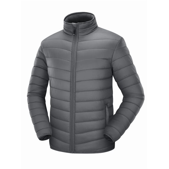 GEO-THERM Men's Lightweight Puffer Jackets Winter Warm Windproof Quilted Insulated Coat for Snow Ski Travel