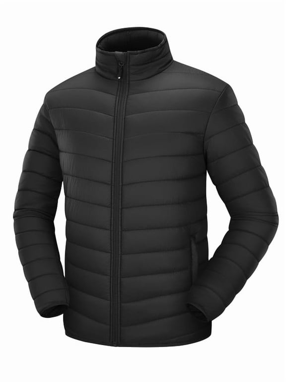 Men's Lightweight Puffer Jackets Winter Warm Windproof Quilted Insulated Coat for Snow Ski Travel