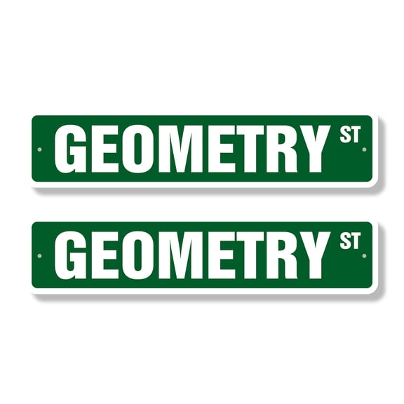 GEOMETRY Classic Street Sign (2 Pack) mathematics teacher professor math geometer Road Sign | 6" X 24" Plastic Address Sign